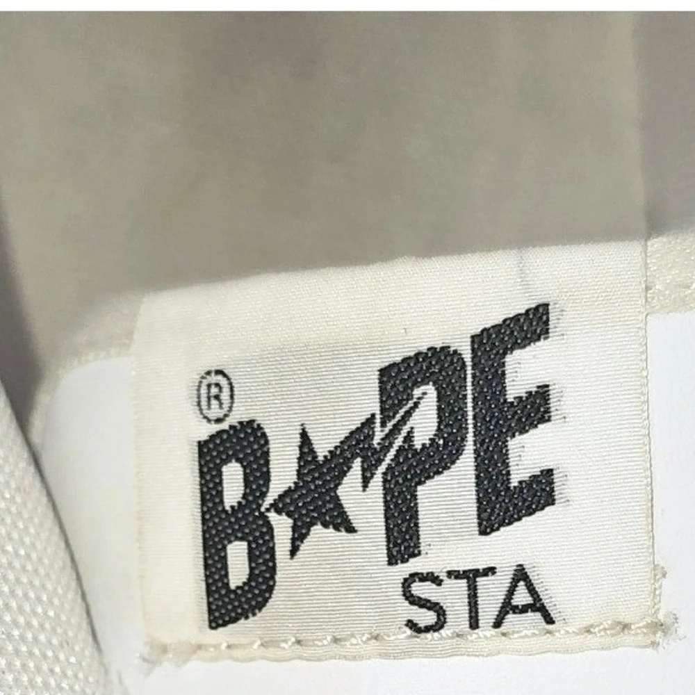 BAPE STA Mule Sneakers Size 12 White Leather Bapesta Slip On Authentic